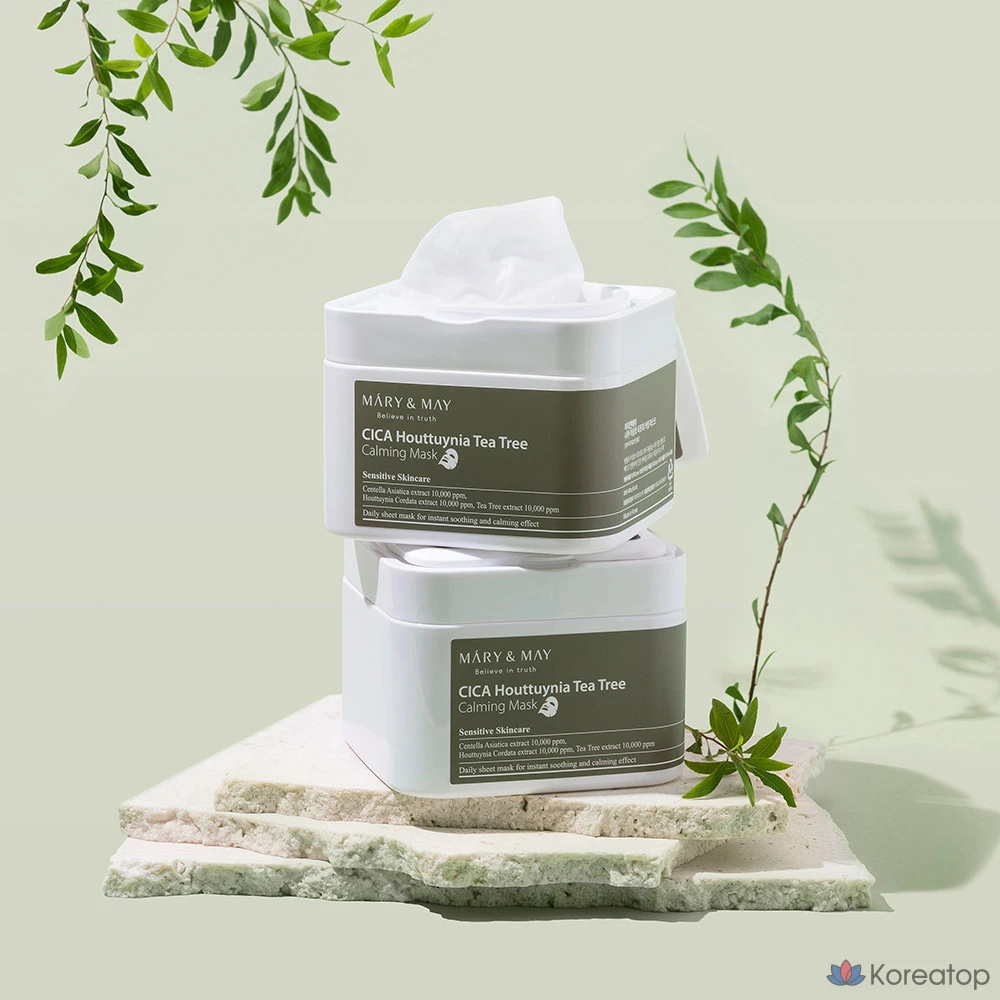 Тканевая маска для лица Mary&May Cica Houttuynia Cordata Tea Tree Calming Mask, 400 г, 120 шт., фото 3