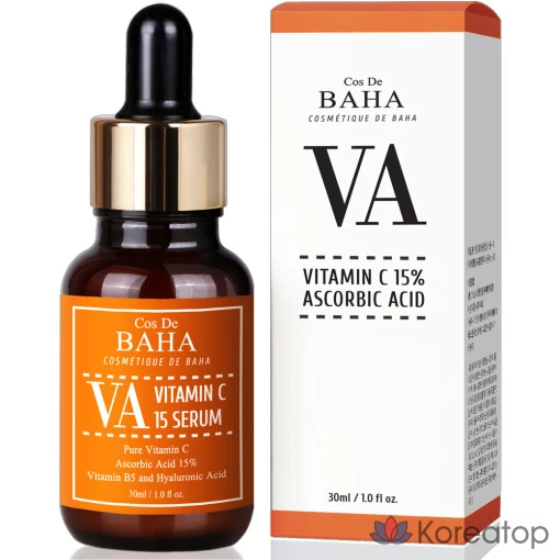 Cos De Baha VA Pure Vitamin C 15 Serum Skin Whitening Anti-Pigmentation Ampoule, 30 мл, 1 шт.