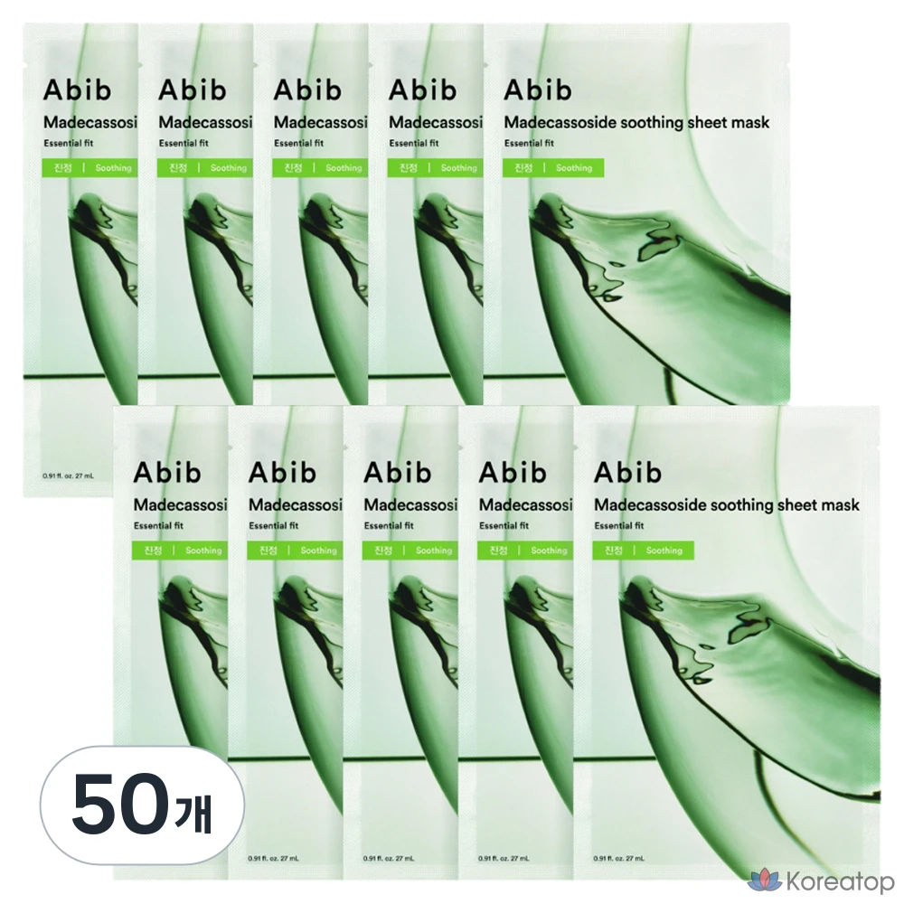 Маска для лица Abib Madecassoside Calming Essential Fit, 1 упаковка, 50 листов.