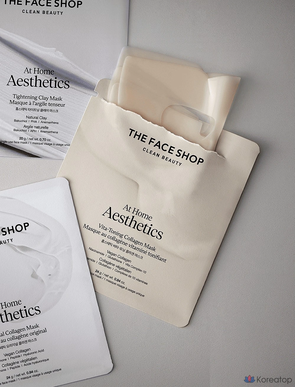 Коллагеновая тонизирующая маска для лица The Face Shop Home Aesthetic Vita, 4 шт., 1 упаковка, фото 3