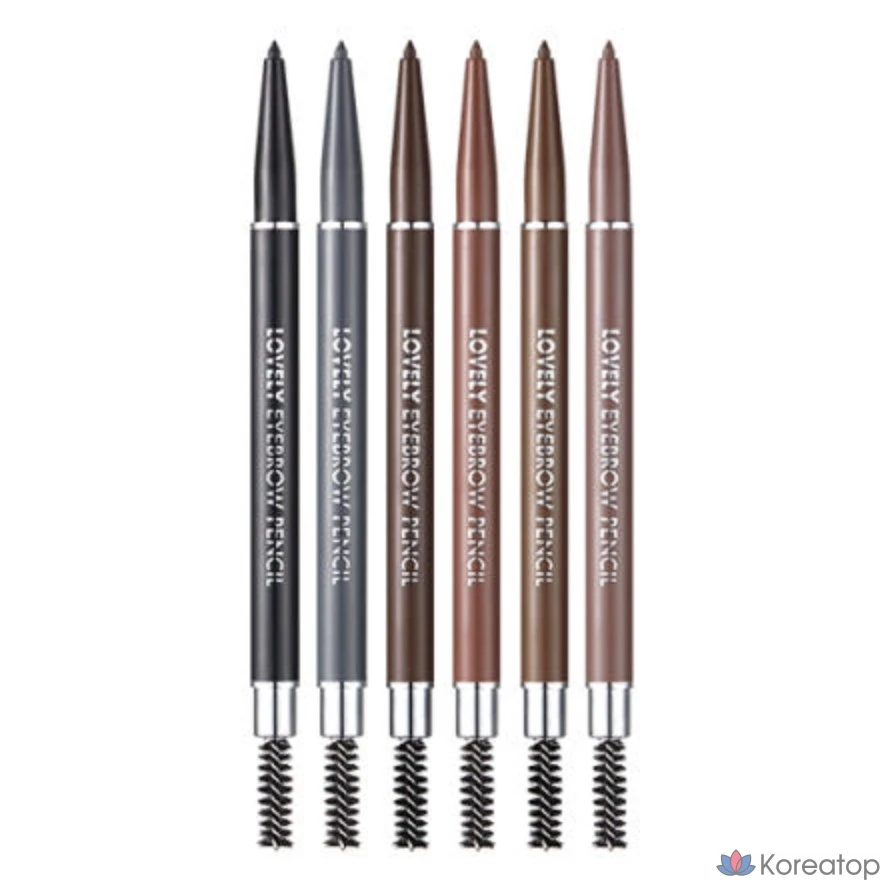 Карандаш для бровей Tony Moly Lovely, черный+черный, 1 шт.