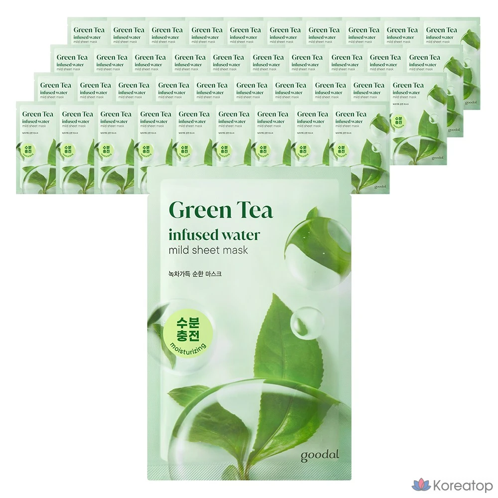 Увлажняющая маска Goodal с зеленым чаем, 1 упаковка, 40 листов.