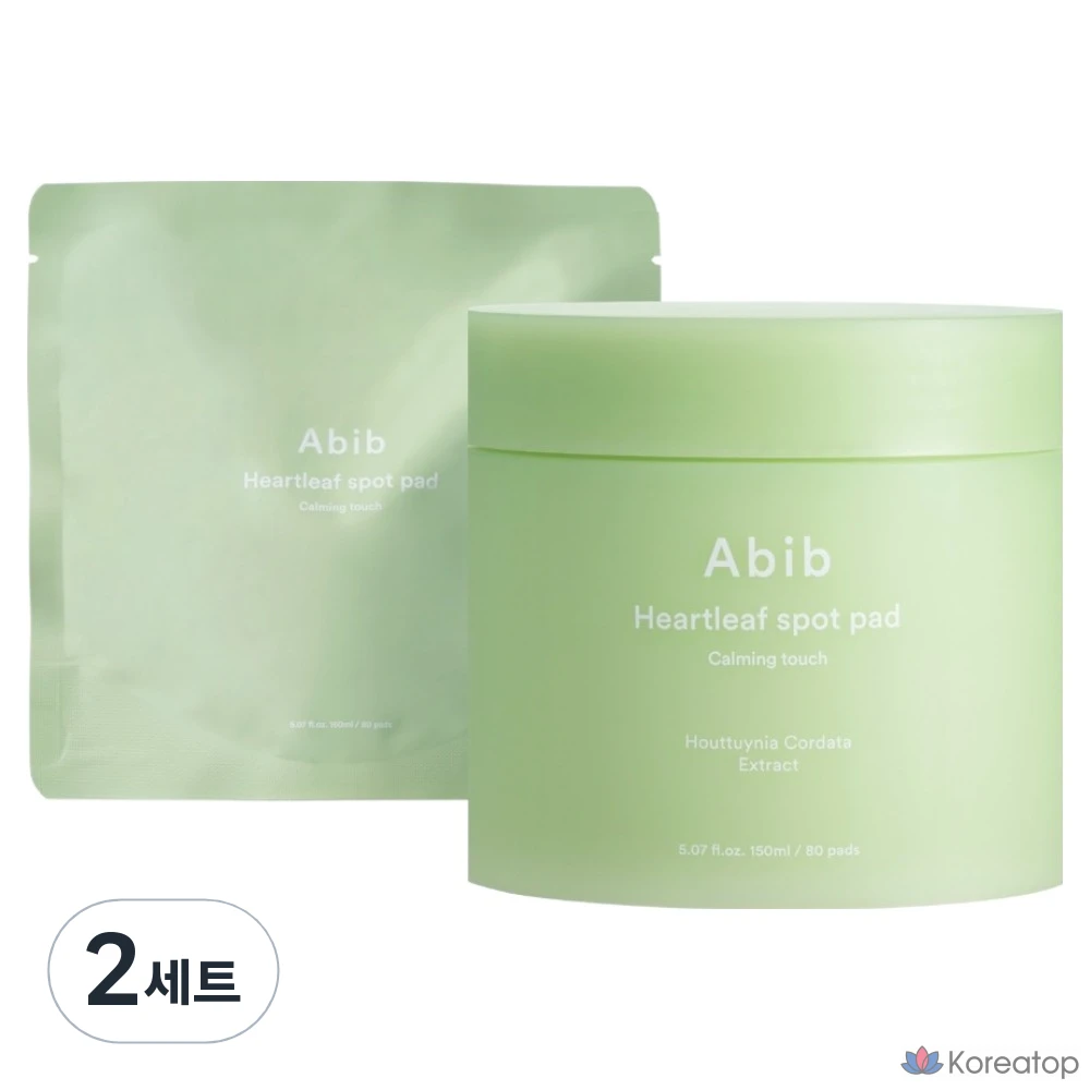 Успокаивающие подушечки для точечного нанесения AbiB Eoseongcho, 150 мл x 80 пенсов + сменный блок, набор из 2 комплектов, 150 мл x 80 пенсов.