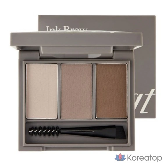 Набор для бровей The Face Shop FMGT Ink Brow Kit 3,5 г, 02 ASH GRAY (Пепельно-серый), 1 шт.