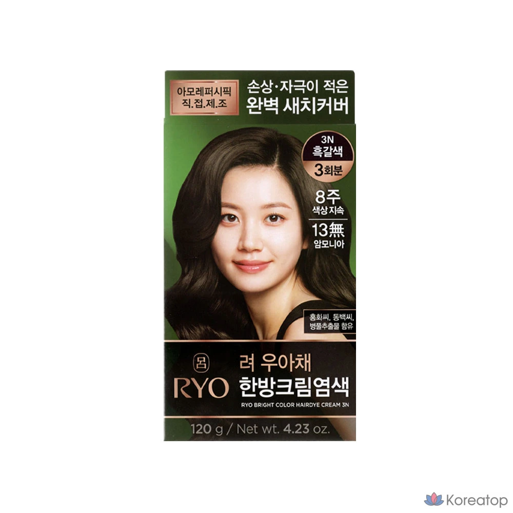 Краска для волос Ryo Ua Chae Meotnaegi Saechi Cream, 6 оттенков, черный/коричневый 3N, 1 шт.