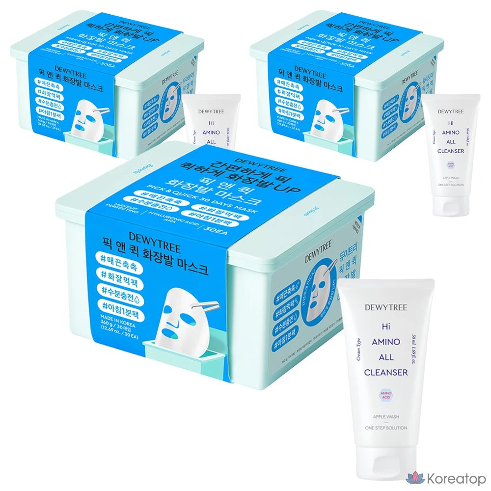 Маска для лица Dewtree Special Pick & Quick Makeup Mask + пенка с высоким содержанием аминокислот, 50 мл, 3 шт.