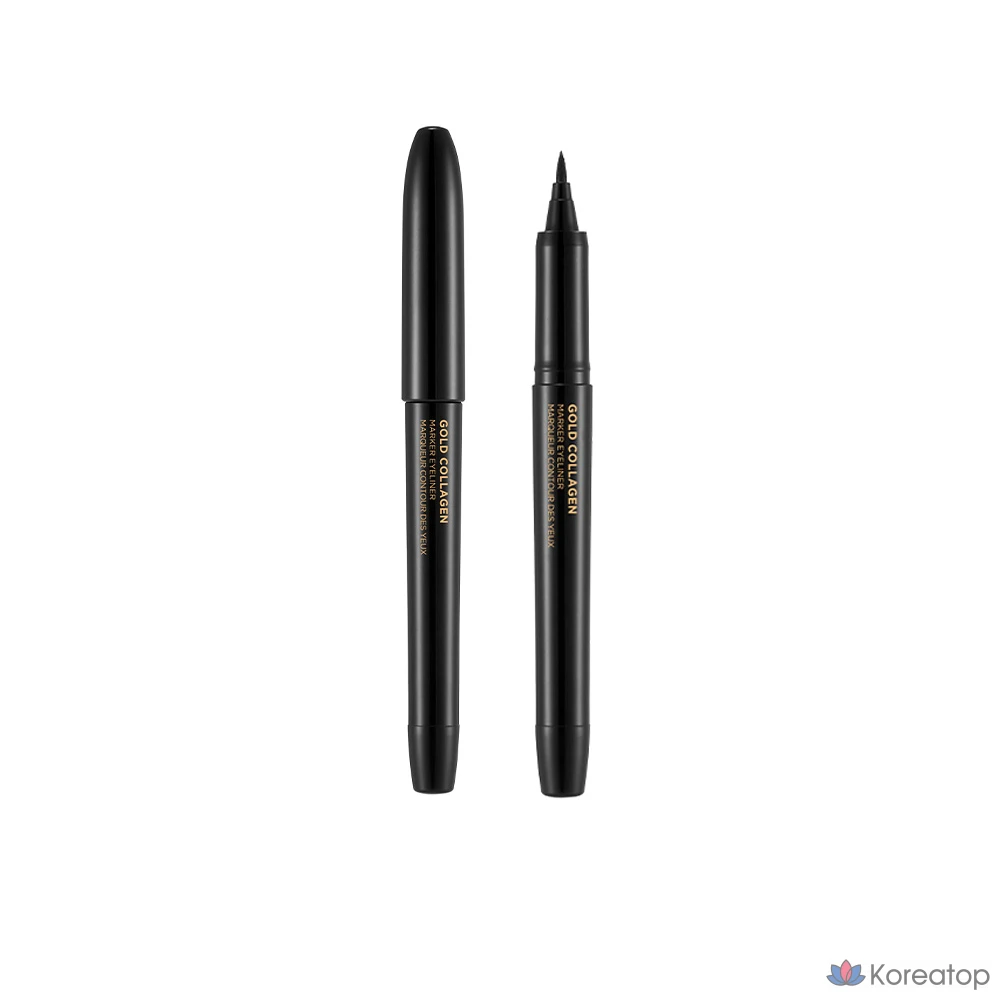 Подводка для глаз The Face Shop Gold Collagen Marker Pen Eyeliner, 1 г, 1 шт., 01 черный