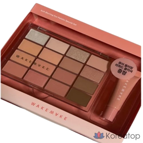 Палетка теней для век Wakemake Soft Blurring, 16 цветов, 14 г, WAKEMAKE, 1 шт., оттенок 08 Candy Coral Blurring, № 8 Candy Coral Blurring