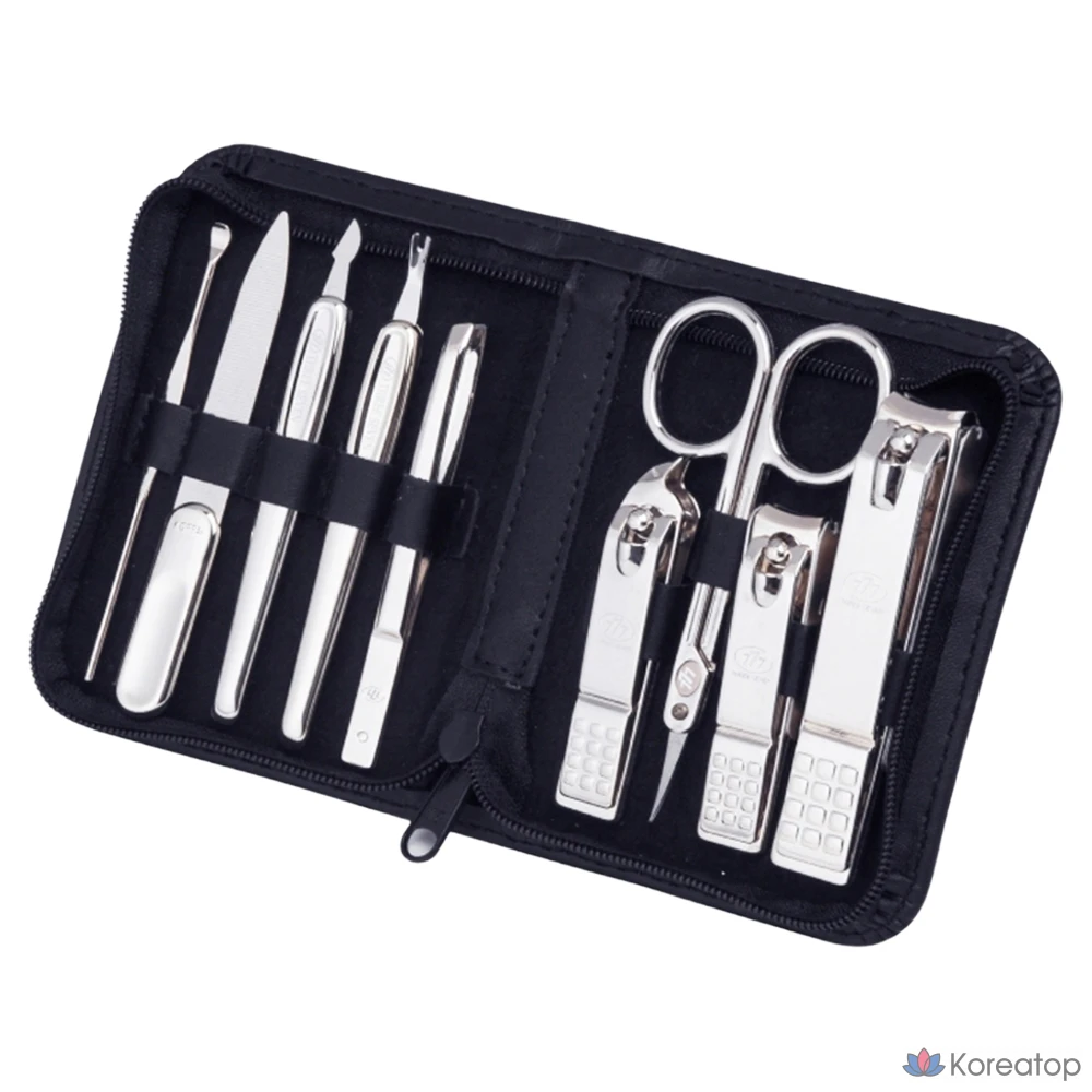 Набор для ухода Three Seven 777 Louis Vuitton Premium Nail Clipper 9-piece Set, Black, 1 шт.