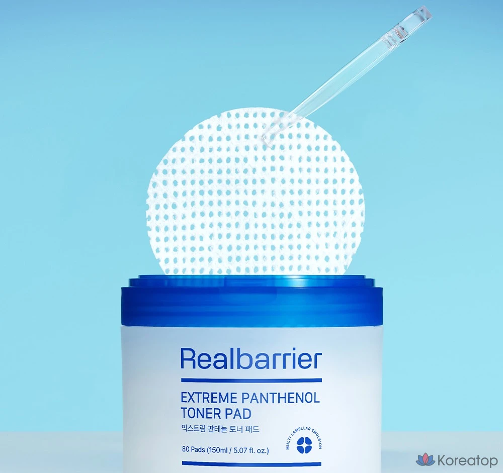 Тоник-подушечки Real Barrier Extreme с пантенолом, 150 мл, 80 листов, 1 упаковка.