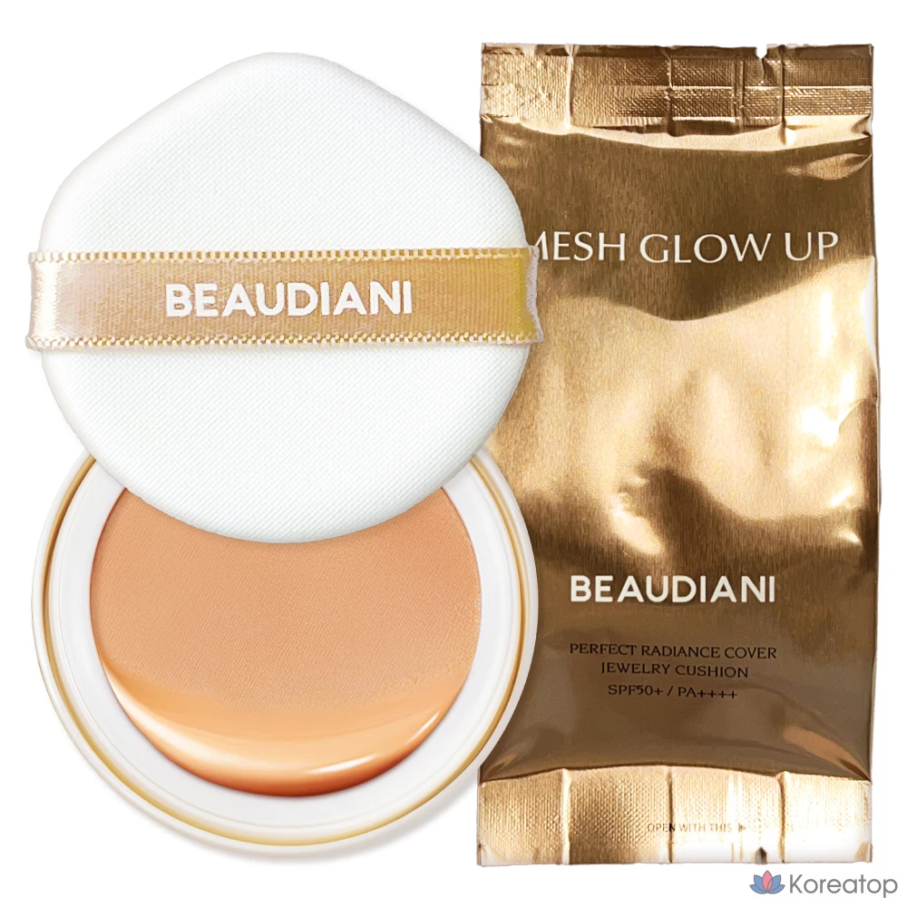 Сменный блок тонального крема Beaudiani Mesh Glow Up Cover Cushion Foundation, 12 г, № 3, для глубокого покрытия, 1 шт.