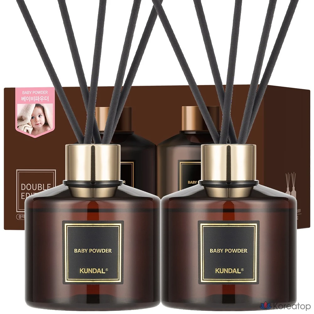 Ароматический диффузор Kundal, 2 шт., фибровый стик, 10 шт., детская присыпка, 200 мл, 1 шт.