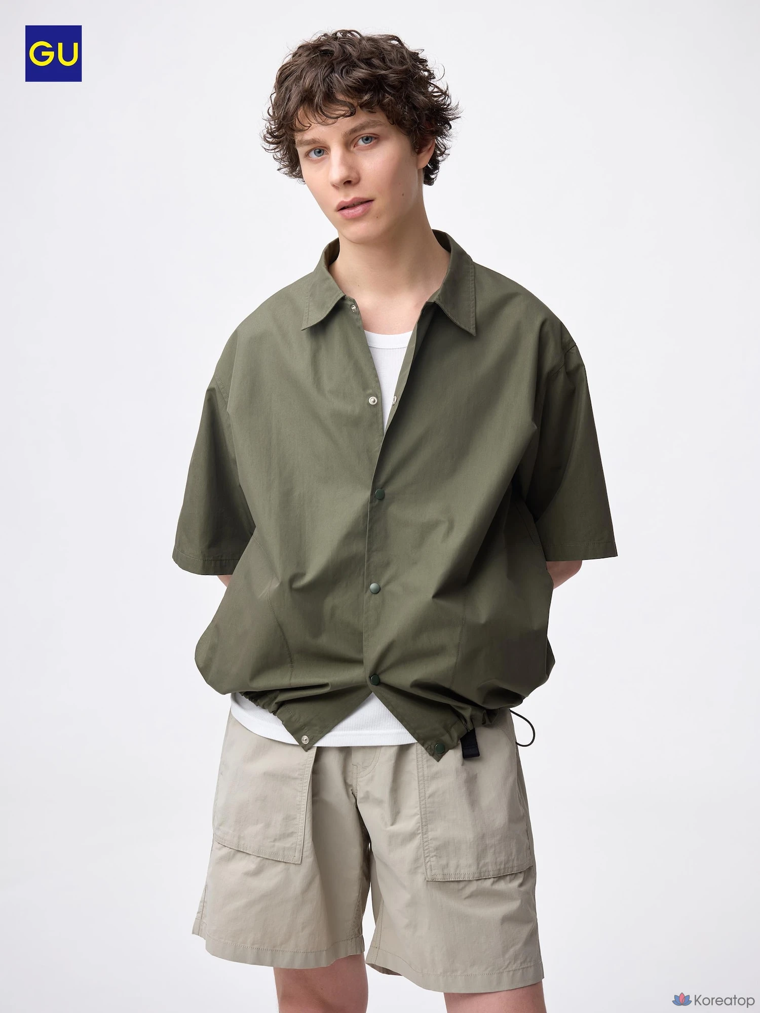 Рубашка Uniqlo Dry Coach Shirt с коротким рукавом
