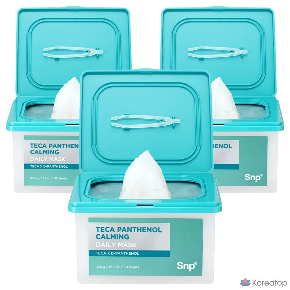 Маска для лица SNP Teca с дипантенолом, 3 упаковки, 30 штук.