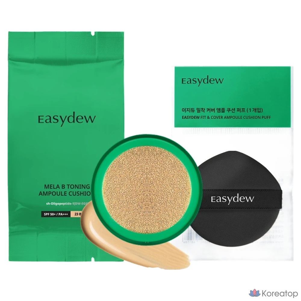Кушон Easydew Mela B Toning Ampoule Cushion Refill Puff, оттенок 23 Beige, 13 г, 1 шт.