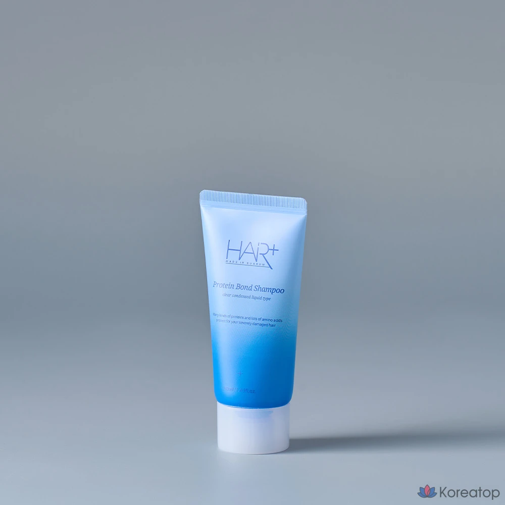 Шампунь Hair Plus Protein Bond, 50 мл, слабокислый, с отдушкой, глицин, для сильно поврежденных волос, для кудрявых волос, Crown Clinic, гипоаллергенный, LPP, морские водоросли, для сухих волос, веганский, без силикона, 1