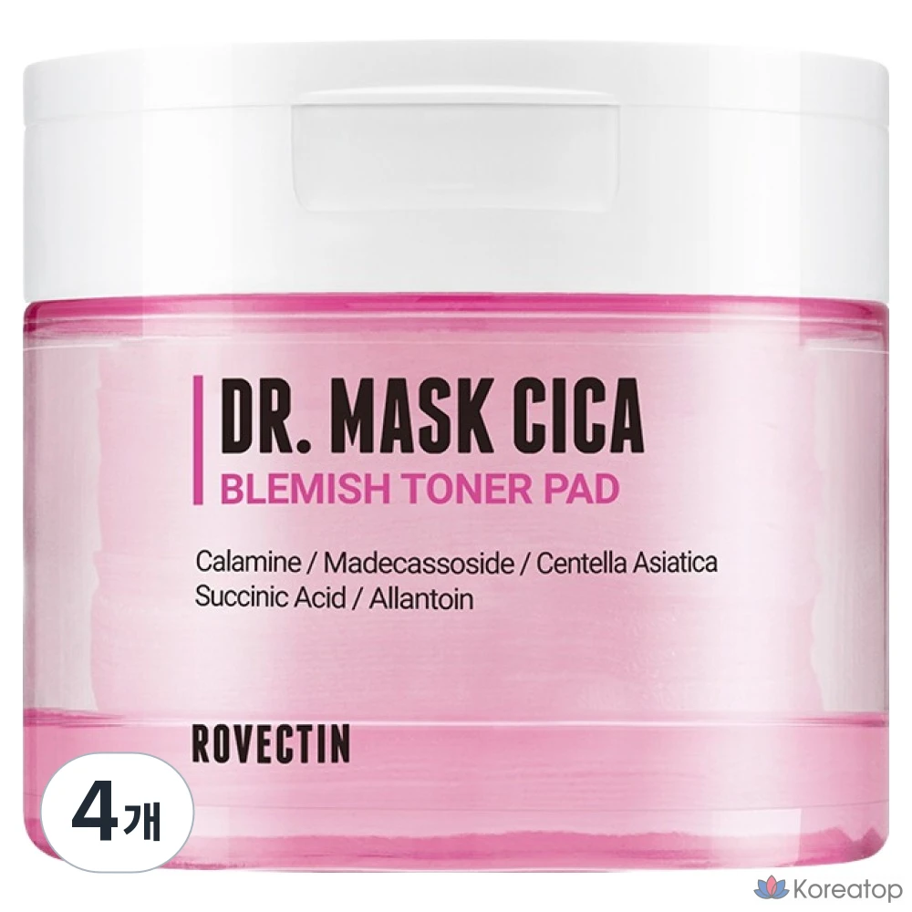 Тонизирующие подушечки для лица Rovectin Doctor Mask Cica, 70 листов, 4 упаковки