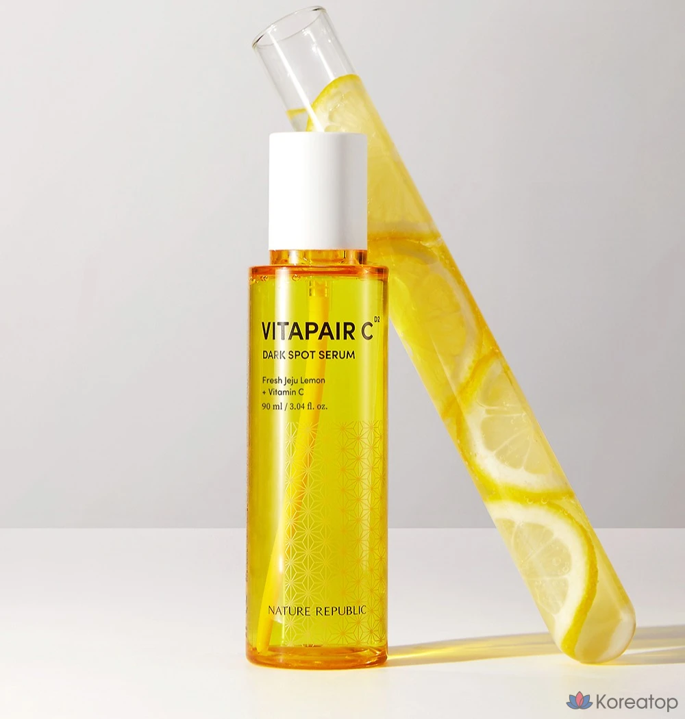 Набор Nature Republic Vitapair C: сыворотка от прыщей 90 мл + тоник 30 мл + пенка для умывания 30 мл + ватные диски 10 штук (2 набора), фото 3