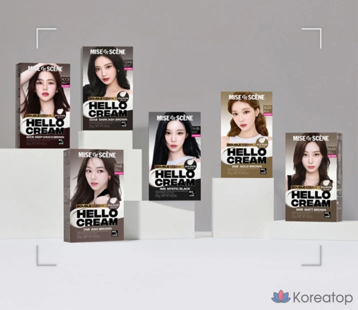 Шампунь и краска для волос Mise en Scene Hello Cream Double Cover, темно-пепельно-коричневый, 1 шт., фото 9