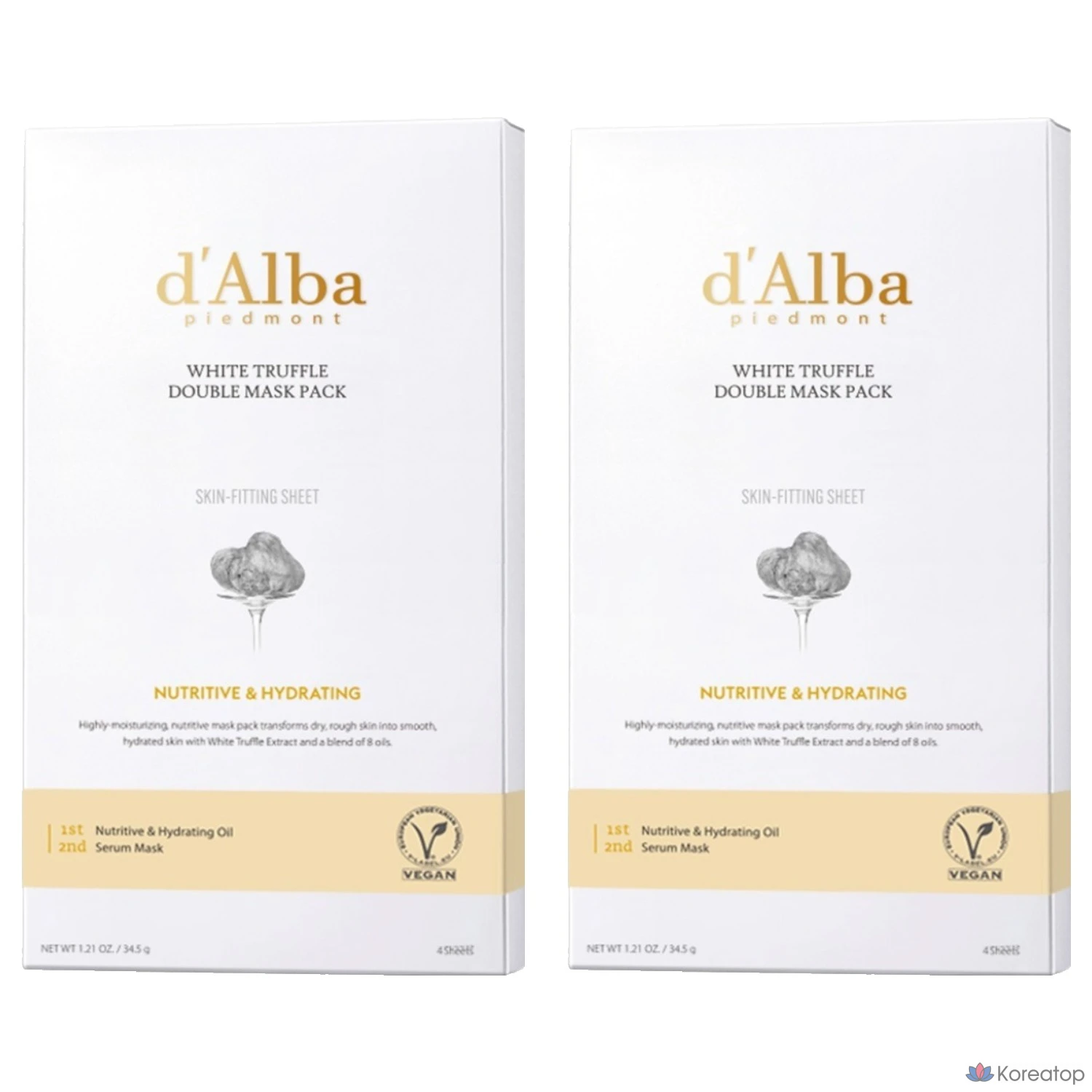 Тканевая маска для лица d'Alba White Truffle Double Nourishing Moisture Mask, 8 шт.