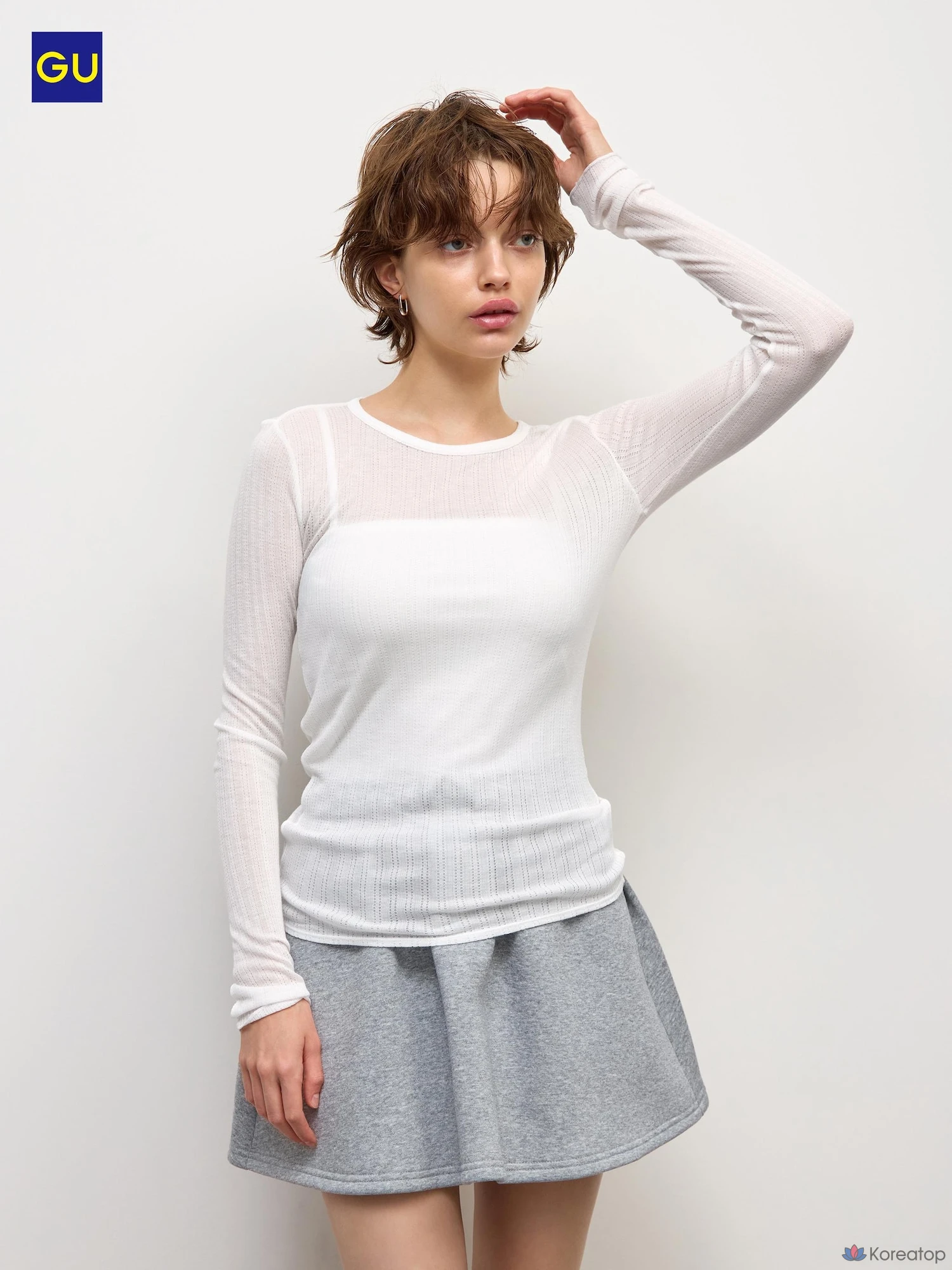 Футболка Uniqlo Warm Pointelle Crew Neck T