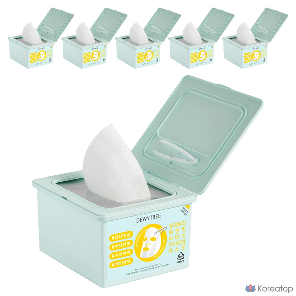 Светящаяся витаминная маска для лица Dewytree Pick & Quick, 30 штук, упаковка из 6