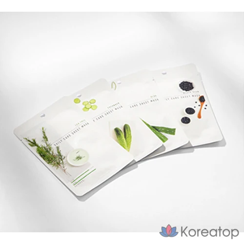 Набор тканевых масок для ежедневного ухода Eunyul, успокаивающие маски с алоэ вера 10 штук, огурцом 10 штук, маслом чайного дерева 10 штук, 1 упаковка, 6 комплектов, фото 4