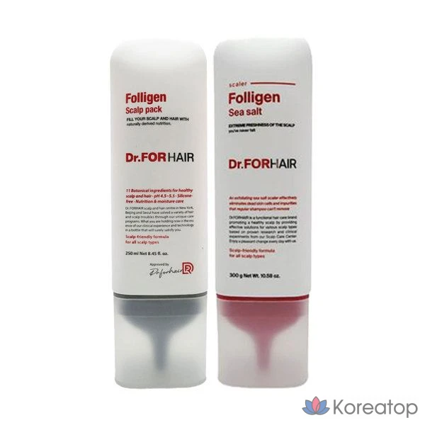 Набор Doctor For Hair Polygen из 2 предметов: шампунь + маска для волос с морской солью 300 г + средство для кожи головы 250 мл