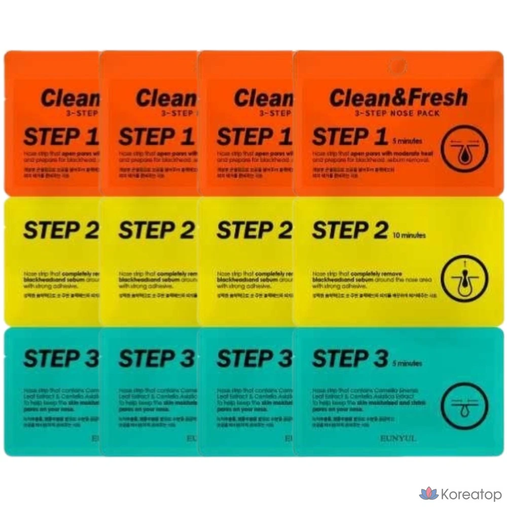 Набор для очищения и освежения носа Clean & Fresh 3-Step, 1 упаковка, 4 упаковки