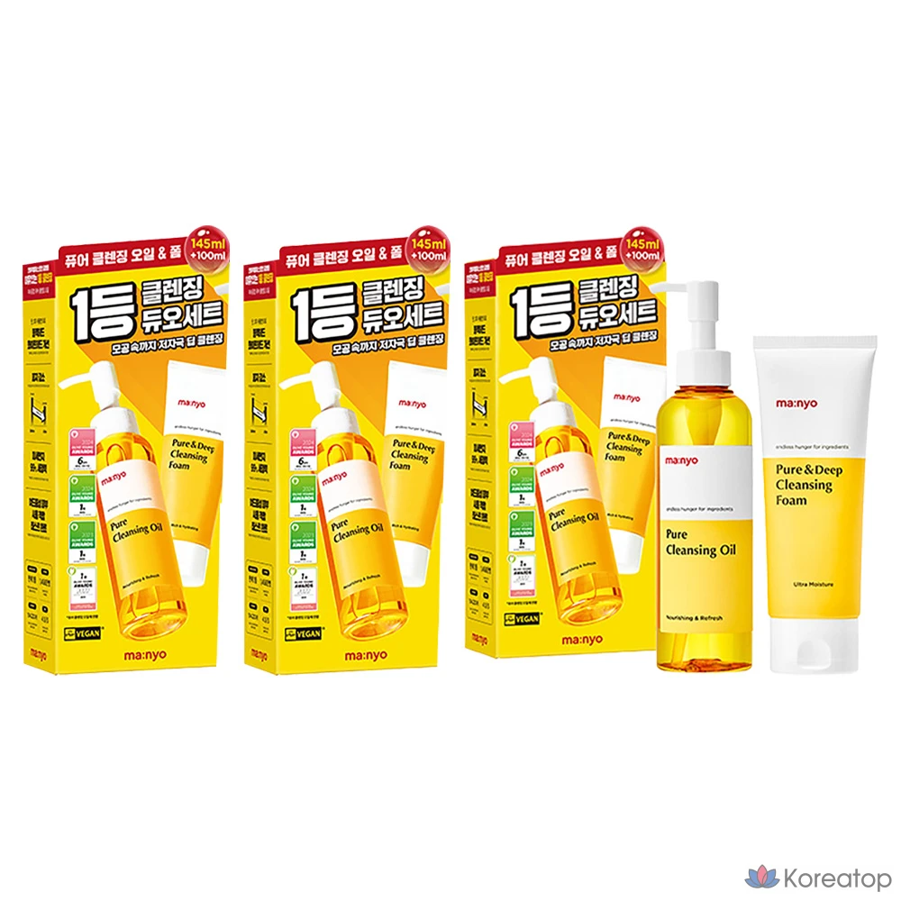 Manyo Factory Pure Cleansing Oil & Cleansing Foam Duo Set, 2 вида, 3 набора