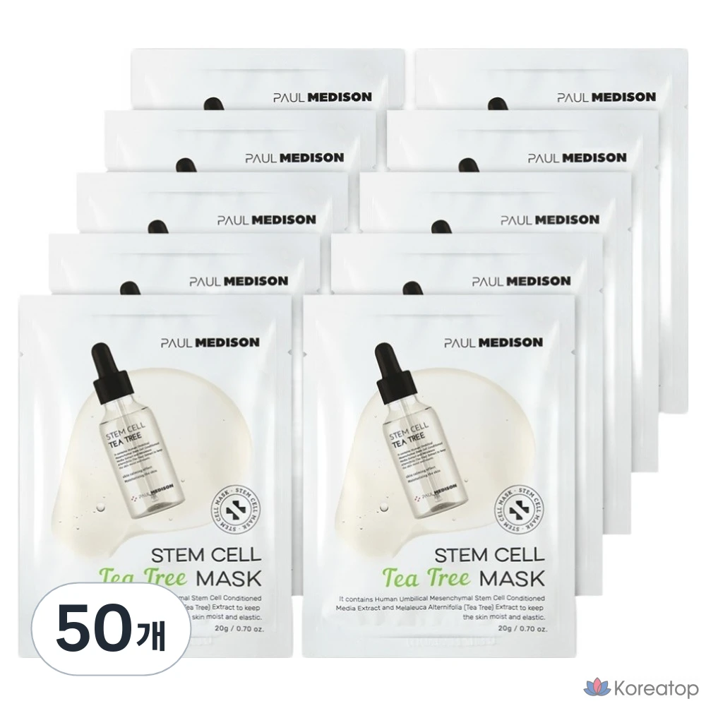 Маска для лица PAUL MEDISON Stem Cell Tea Tree, 50 штук, 1 упаковка