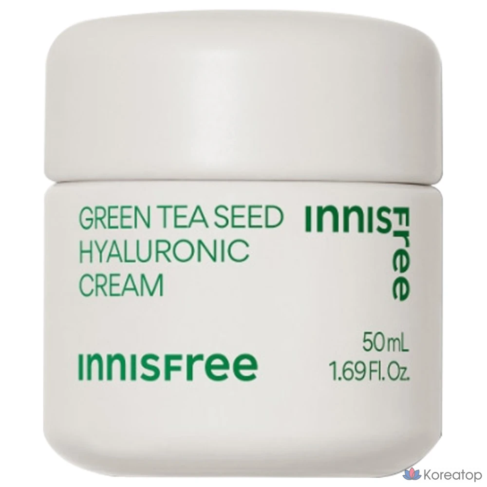 Увлажняющий крем Innisfree с экстрактом зеленого чая и гиалуроновой кислотой, 50 мл, 1 шт.