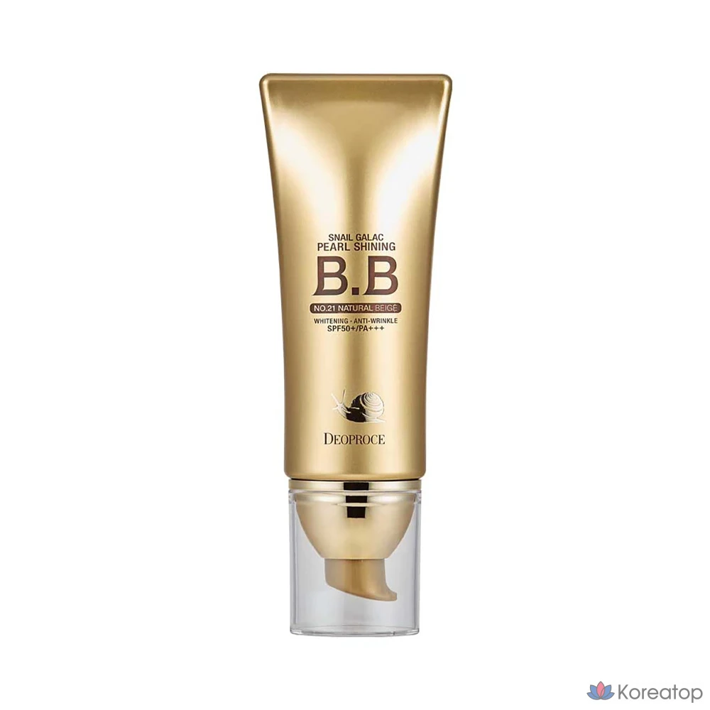 BB-крем Deoproce Snail Galac Pearl Shining, 40 г, № 21, 1 шт., бежевый.