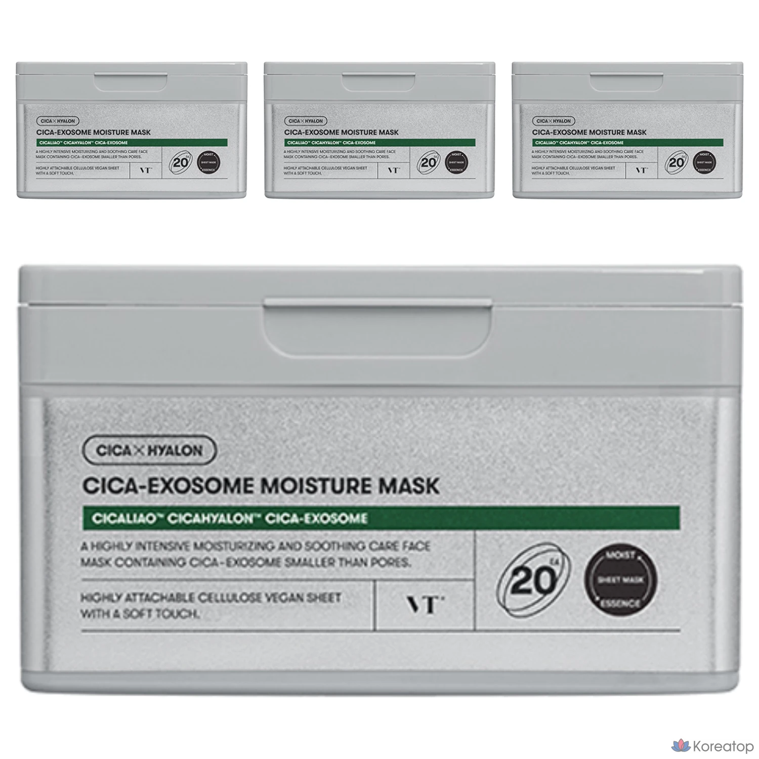 Увлажняющая маска VT Cosmetics Cica Exosome, 20 штук, 4 упаковки