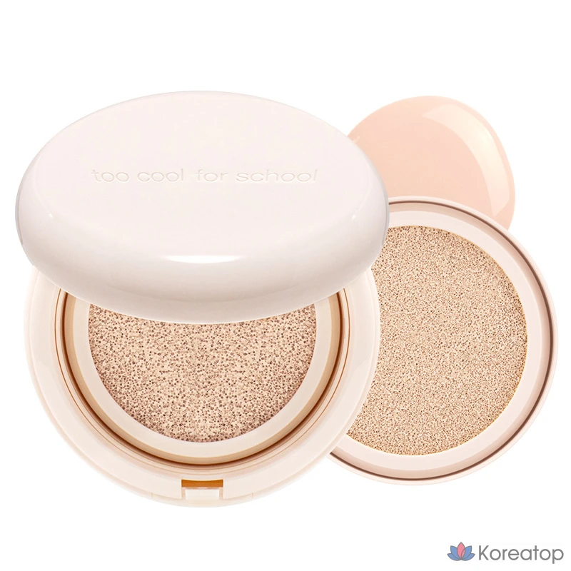 Набор тональных кремов Too cool for school Fixing Dew Cushion Foundation 12 г + сменный блок 12 г, № 2C Cool Petal, 1 шт.