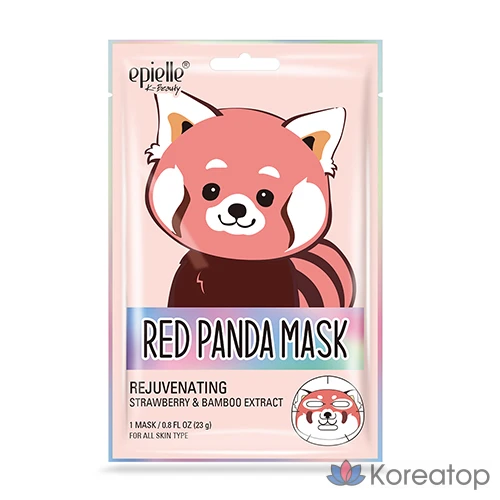 Набор масок Epielle с изображениями животных (красная панда/синяя рыба/лев/жираф/лошадь/крокодил), по 6 штук в упаковке.