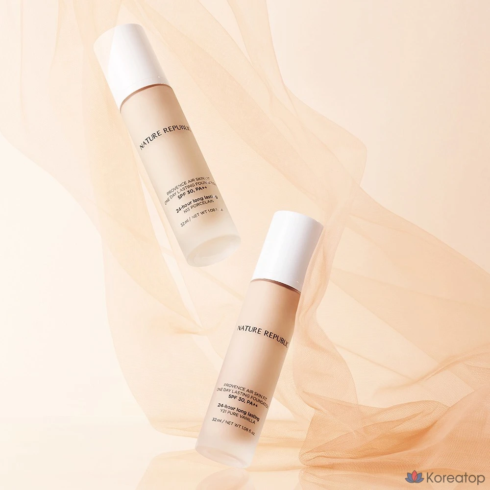Тональный крем Nature Republic Provence Air Skin Fit One-Day Lasting Foundation, 32 мл, 1 шт., оттенок Y23 Warm Beige, фото 2