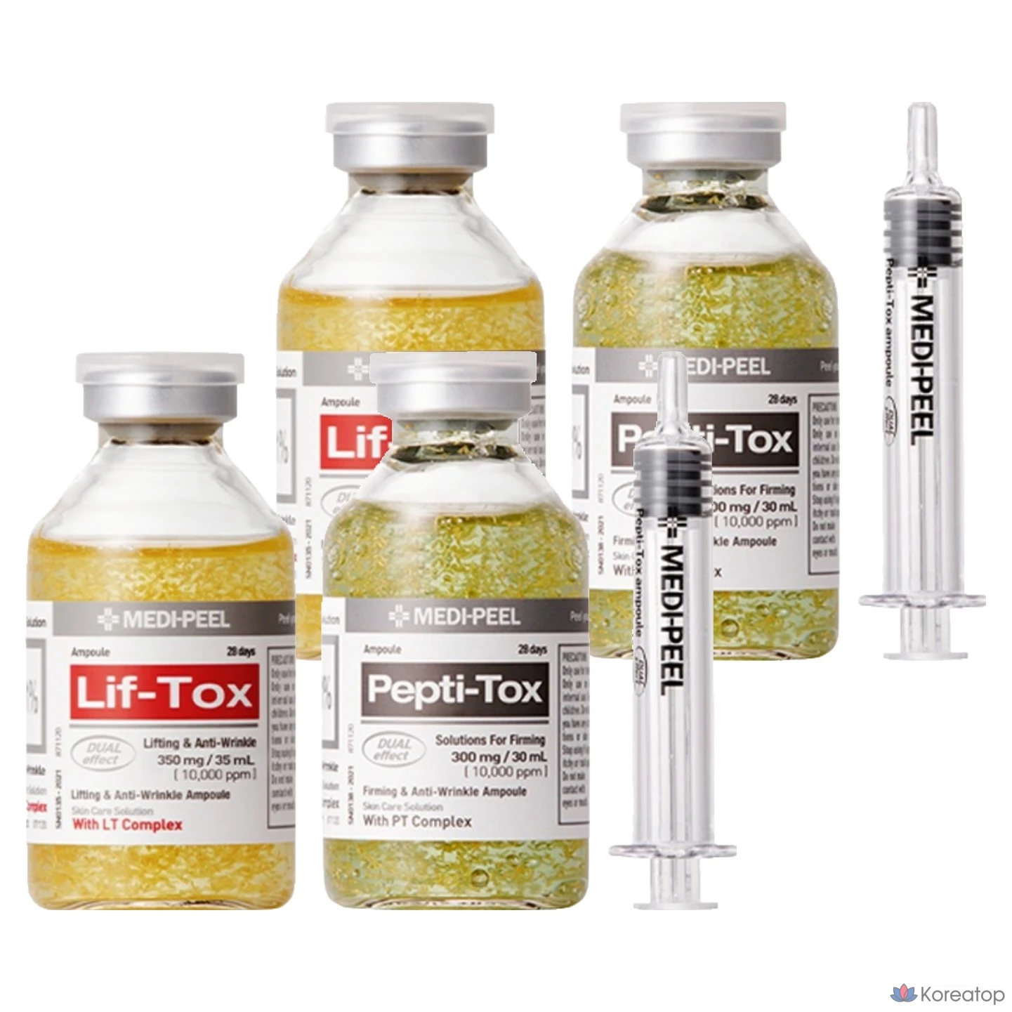 Набор из 2 ампул: Medi-Peel Leaf Tox Ampoule 35 мл + Pepti Tox Ampoule 30 мл.