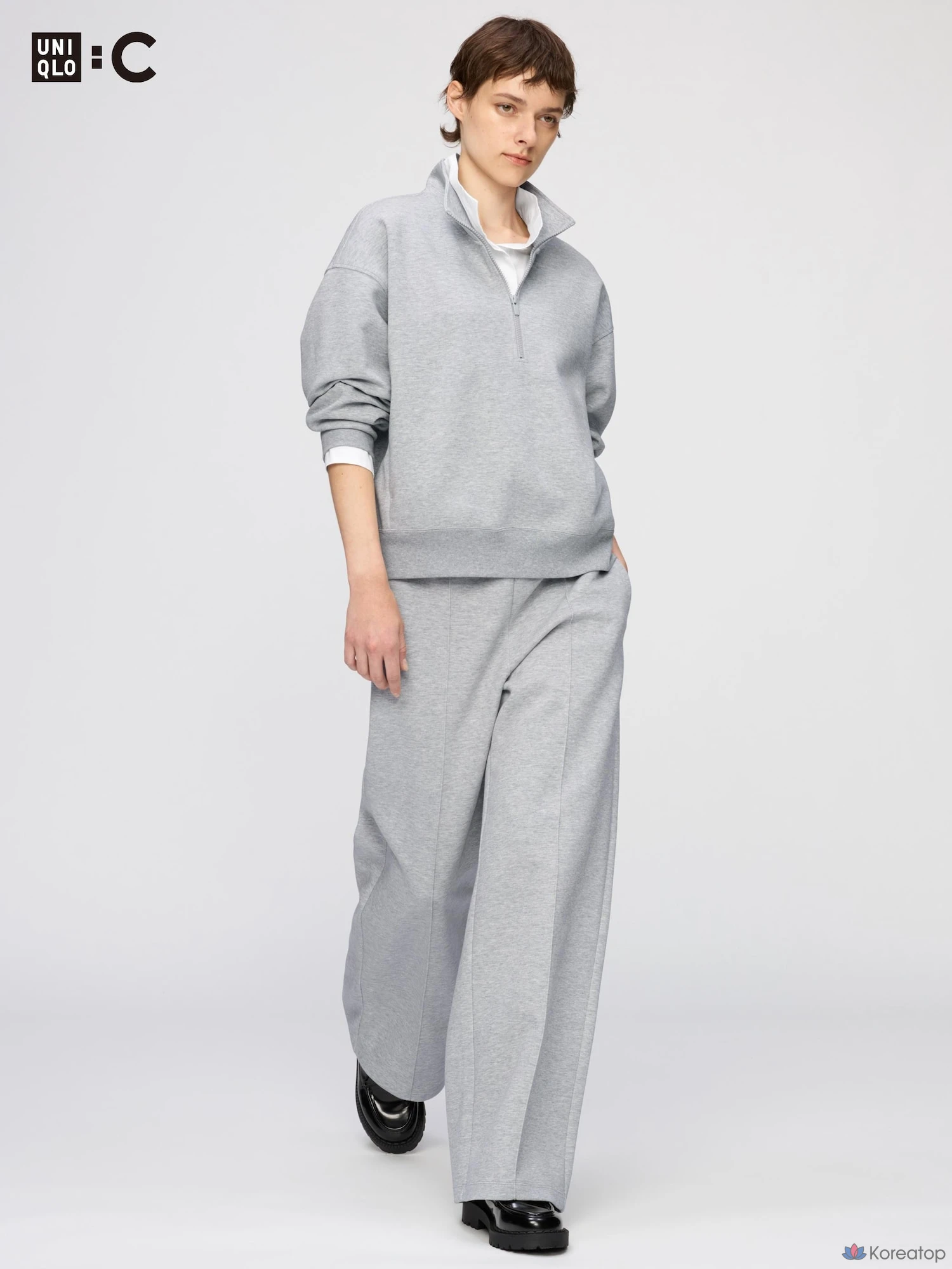 Брюки Uniqlo Sweat Straight Pants, удлиненные, длина 74-77 см