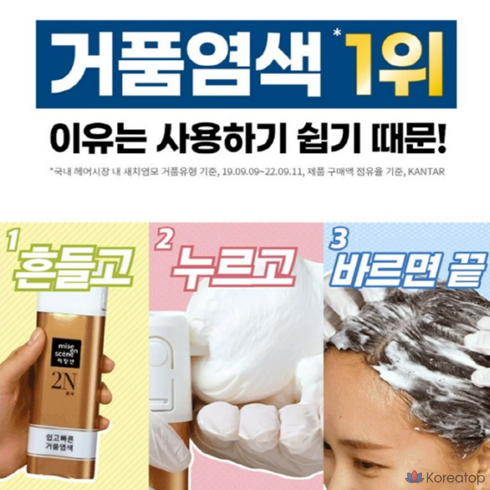 Пенная краска для волос Mise en Scene 3N темно-коричневого цвета, одноразовая, 1 шт., фото 4