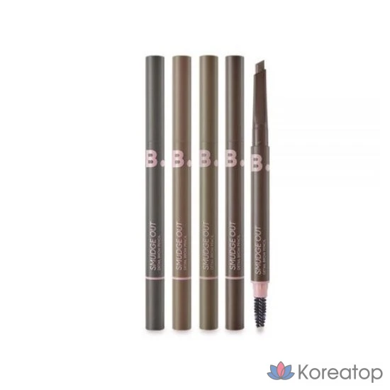 Карандаш для бровей Vanillaco By By Vanilla Smudge Out Detail Brow Pencil, 0.3g, 1 шт., цвет 03, серо-коричневый.