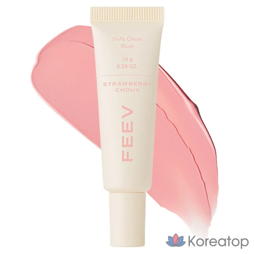 Пушистые румяна FEEV, 10 г, 1 шт., цвет клубничный шу.