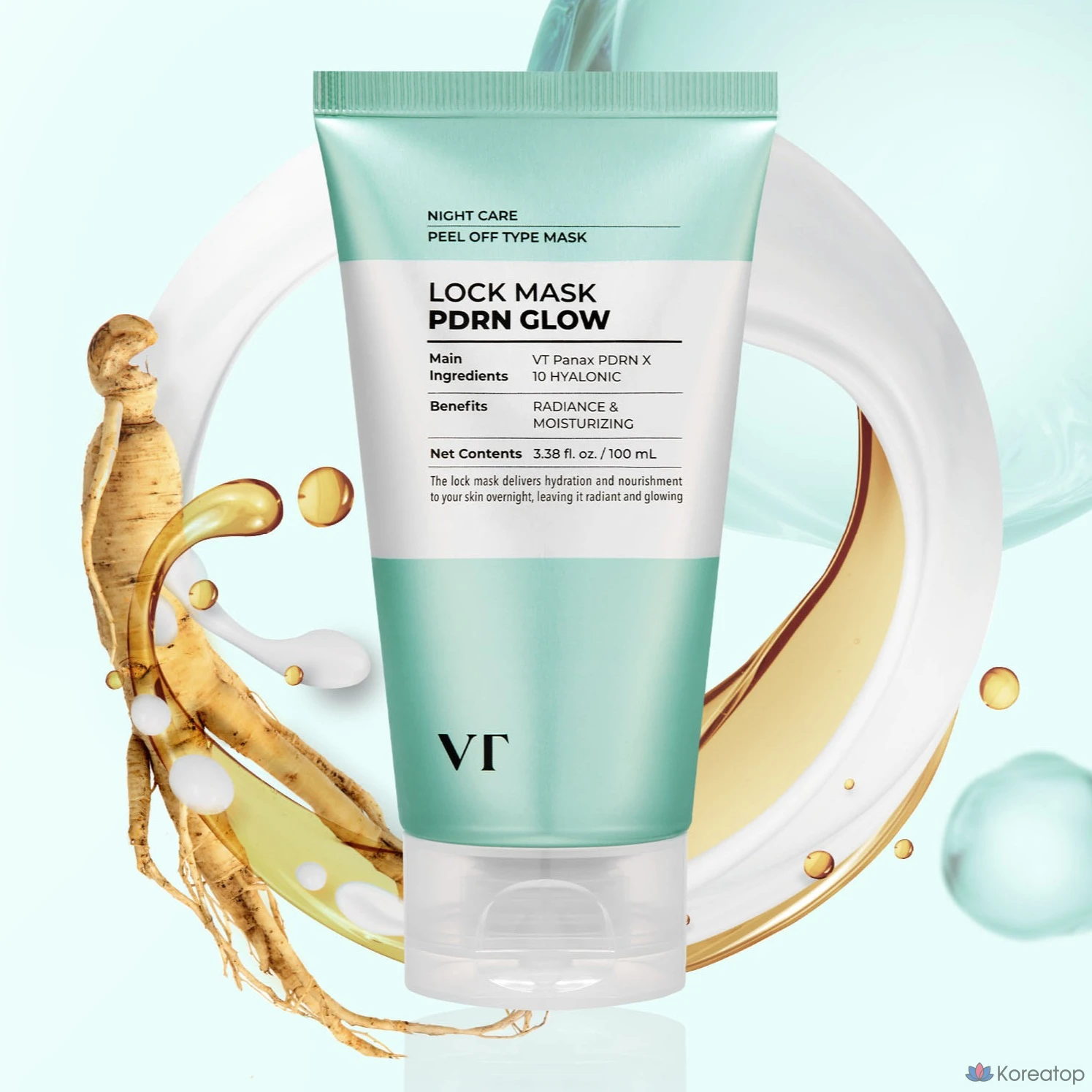 VT Cosmetic PDRN Glow Lock Mask Pack, 100ml, 2 шт., 1 упаковка, фото 2