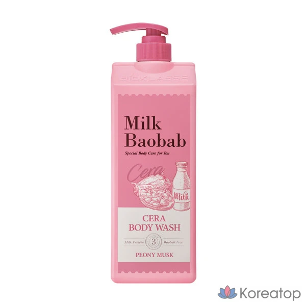 Гель для душа Milk Baobab Sera с ароматом пиона и мускуса, 1,2 л, 1 шт.