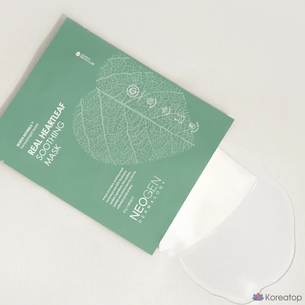 Успокаивающая маска Neogen Real Heartleaf, 1 упаковка, 3 упаковки, фото 2