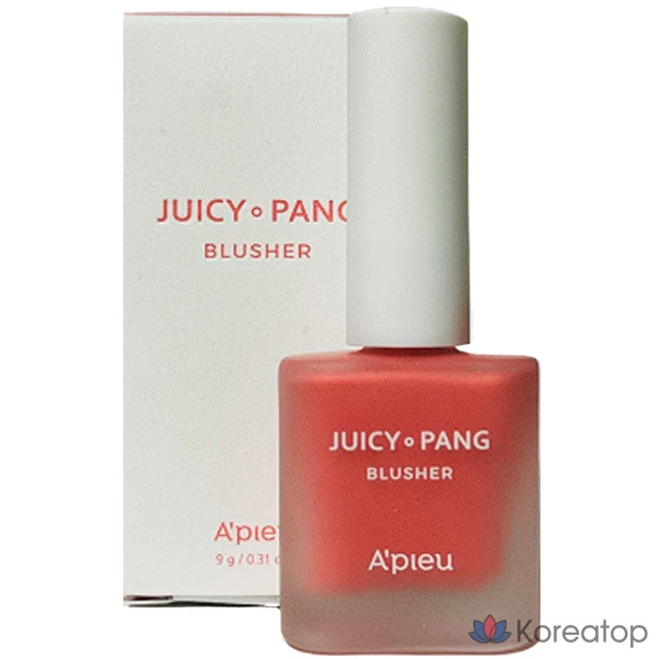 Румяна A'Pieu Juicy Pang Water Blusher, 8 г, упаковка 04, цвет «росистый грейпфрут», 1 шт.