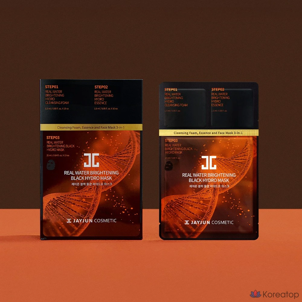 Гидромаска для лица Jayjun Black Water Glow Hydro Mask 3STEP, 1 упаковка, 50 шт., фото 4