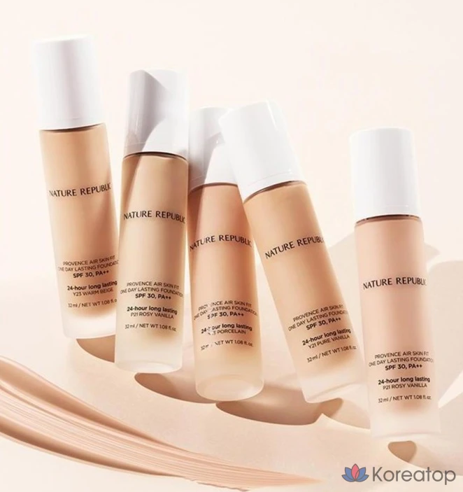 Тональный крем Nature Republic Provence Air Skin Fit One-Day Lasting Foundation, 32 мл, 1 шт., оттенок Y23 Warm Beige, фото 3