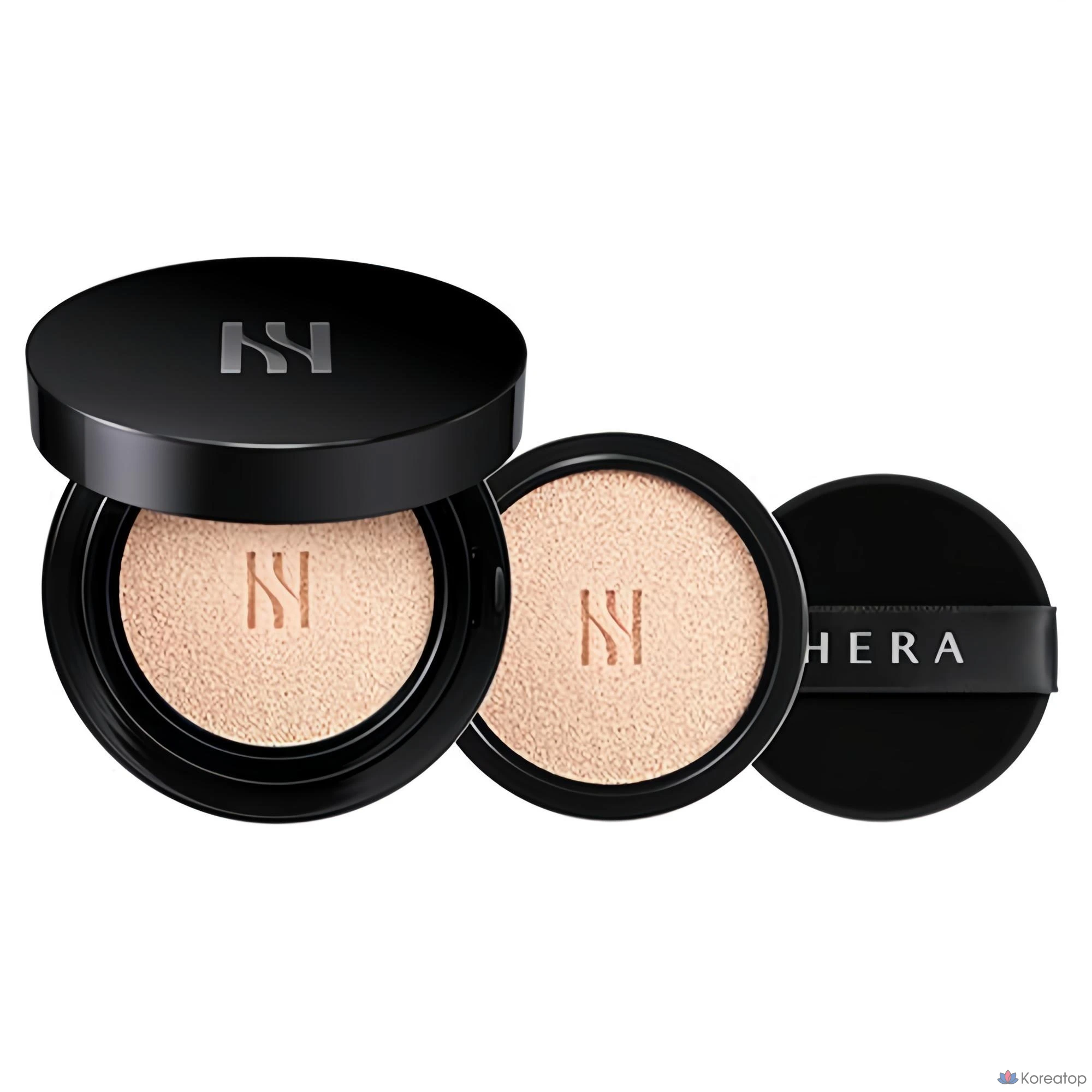 Кушон Hera Black Cushion Foundation Duo SPF34 PA++, оттенок 23N1, 15 г + 15 г, 1 шт.