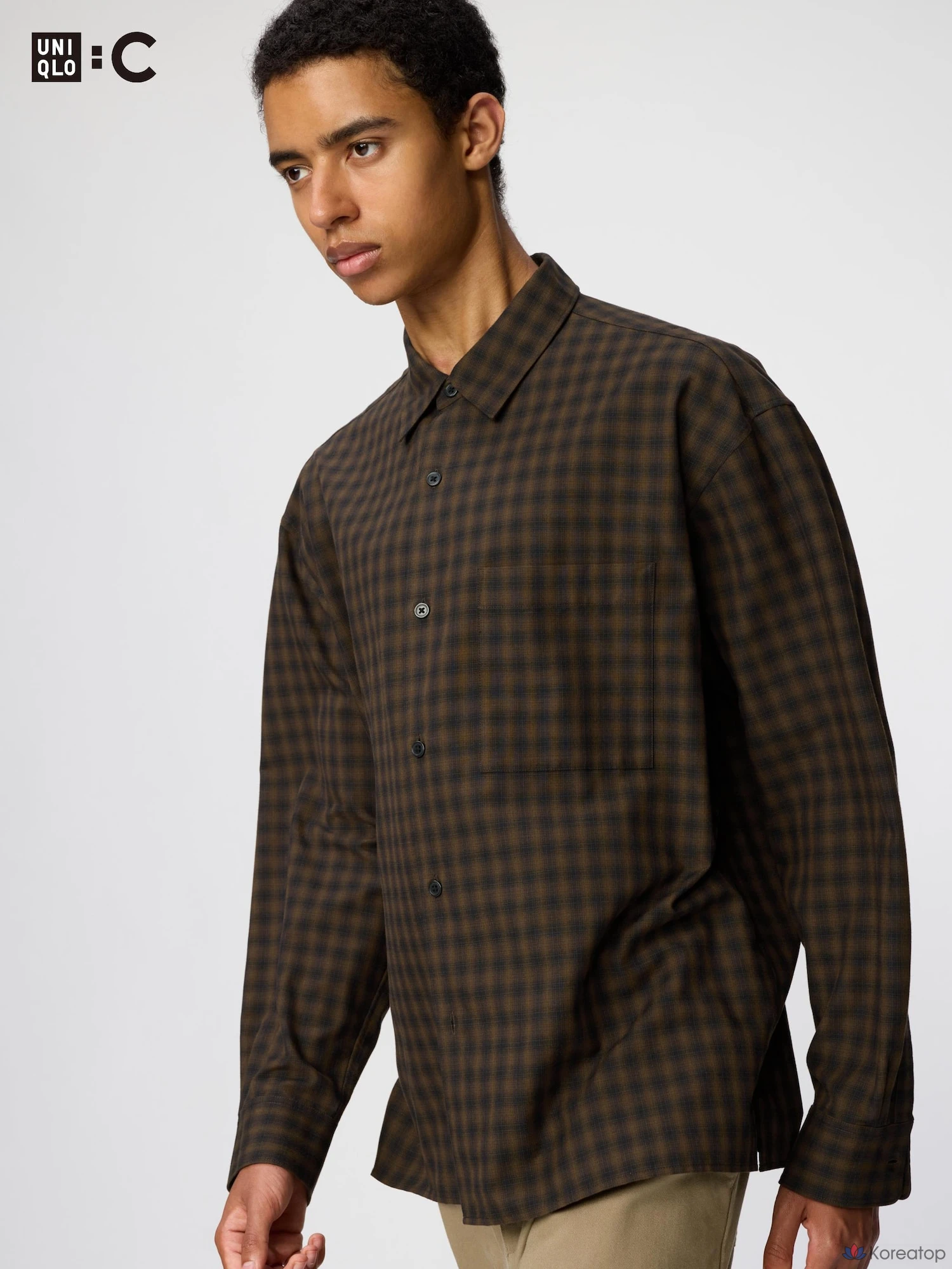 Рубашка Uniqlo Easy Care Soft Shirt, в клетку